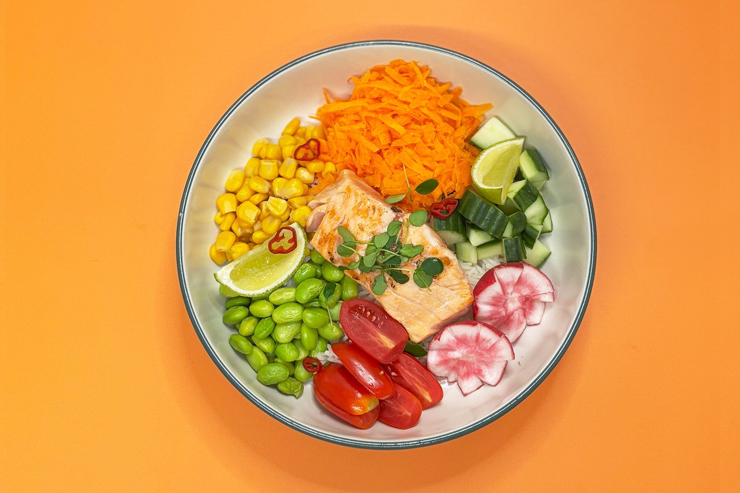 Fresh salmon bowl