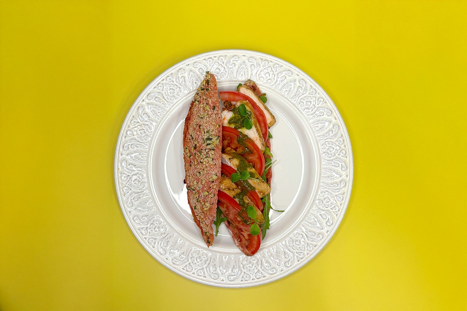 Chicken beetroot ciabatta