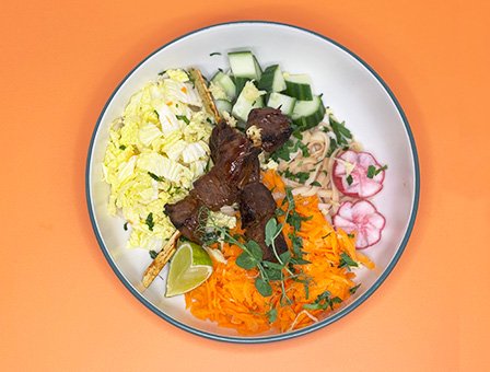 Beef satay bowl