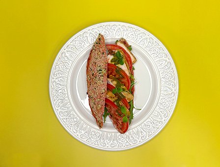Chicken beetroot ciabatta