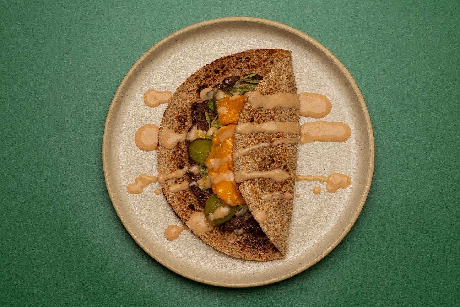 Smashed burger taco