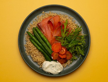 Smoked salmon power bowl