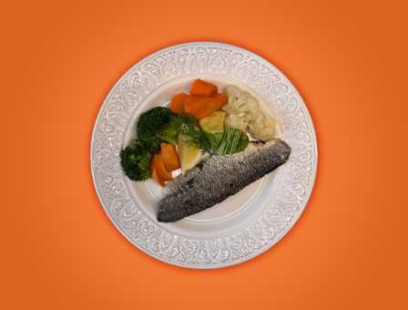 Φιλέτο λαβράκι με λαχανικά ατμού