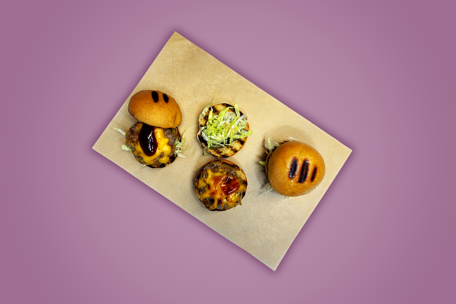 Mini Burgers με BBQ sauce