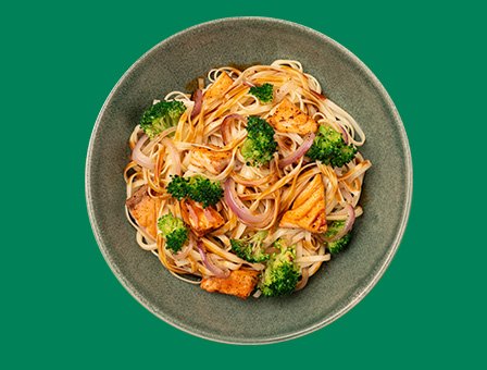 Noodles με φιλέτο σολομού