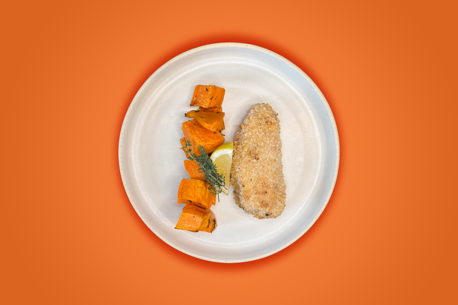 Σνίτσελ με ψητές γλυκοπατάτες